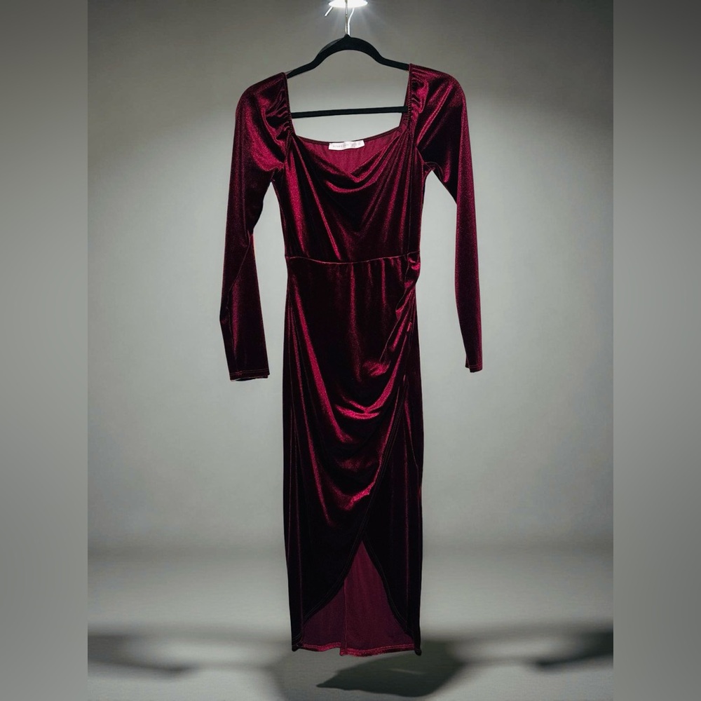 Altar'd State Burgundy Long Sleeve Dress